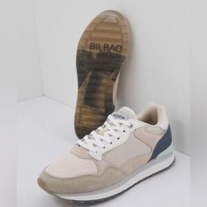 NEW Anthropologie Hoff Bilbao tennis shoes - Beige and Blue Casual Sneakers